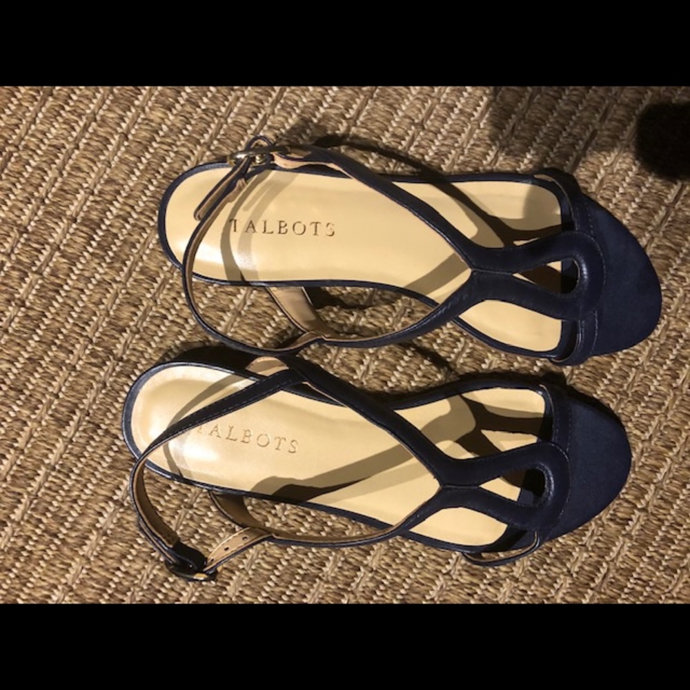 Talbots navy strappy sandals. Never worn
